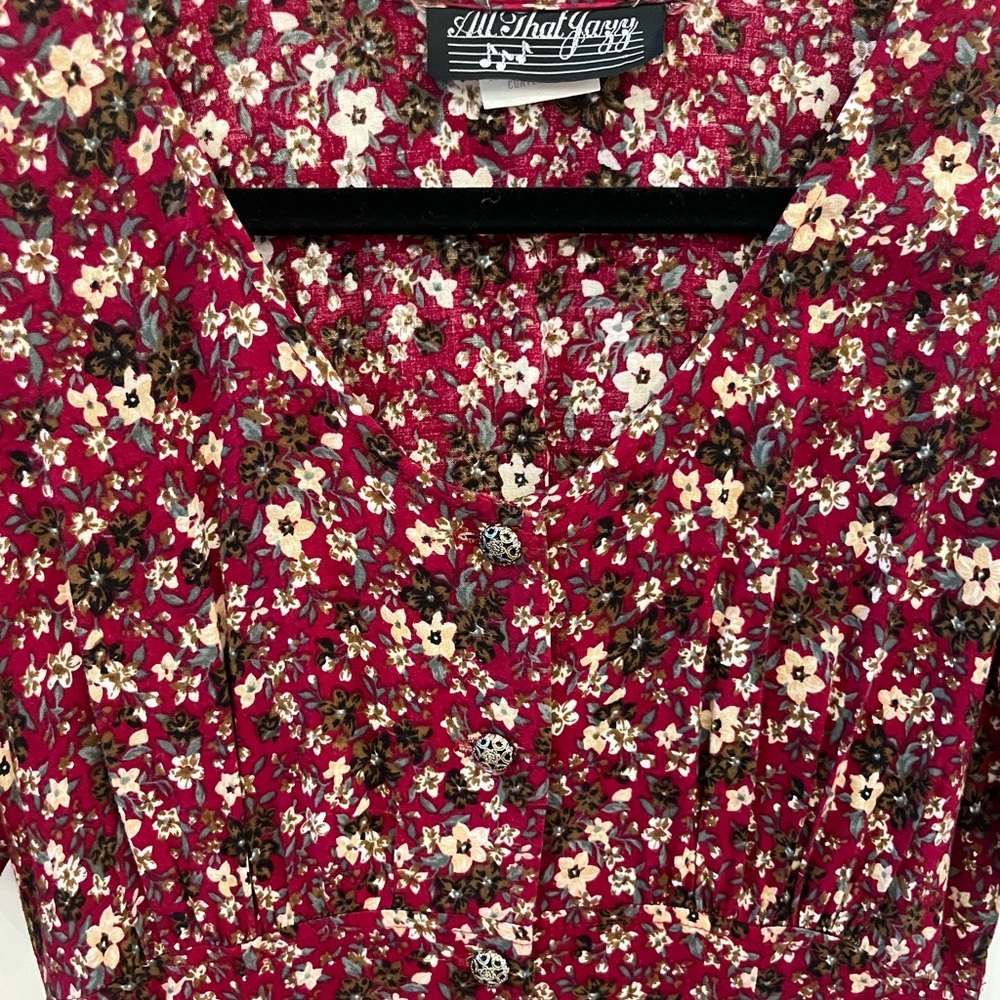 All That Jazz Women’s Vintage Cottagecore Floral Short Sleeve Prairie Dress - Picture 7 of 8